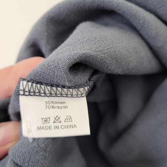 *Free With Purchase* Linen Romper Asymmetrical Straps Spaghetti Sleeveless Tube - Picture 9 of 9